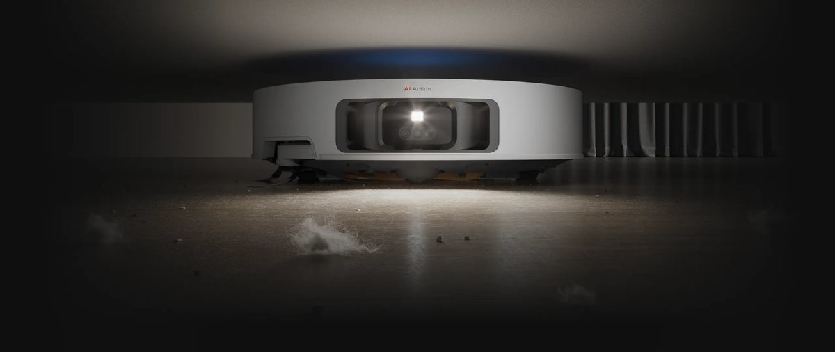Robot aspirador con iluminación LED para entornos oscuros