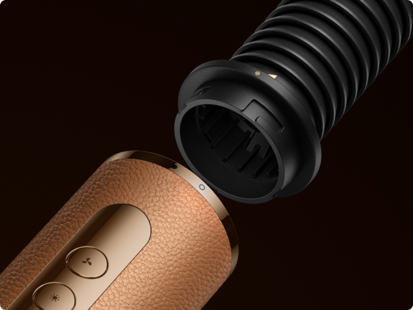 El diseño magnético Dreame AirStyle Pro 2 Marrón permite cambios de accesorios seguros y rápidos.