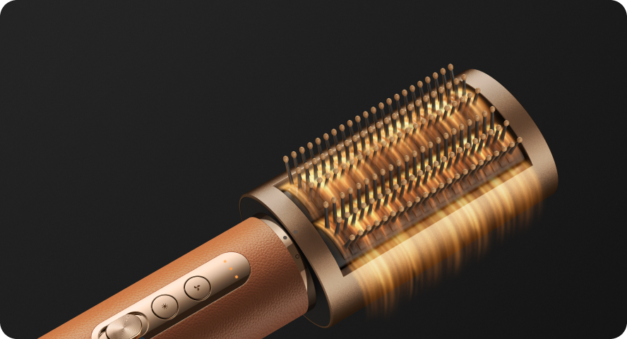 El cepillo alisador suave Dreame AirStyle Pro 2 Marrón desenreda y pule el cabello con suavidad para un aspecto sano y liso.