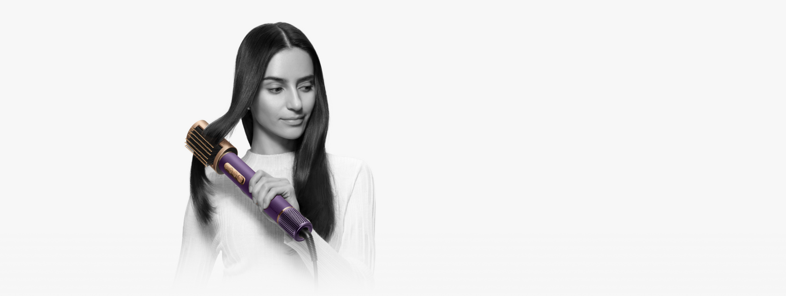El cepillo alisador suave Dreame AirStyle Pro 2 Morado tiene cerdas esféricas para cuidar delicadamente el cabello frágil.