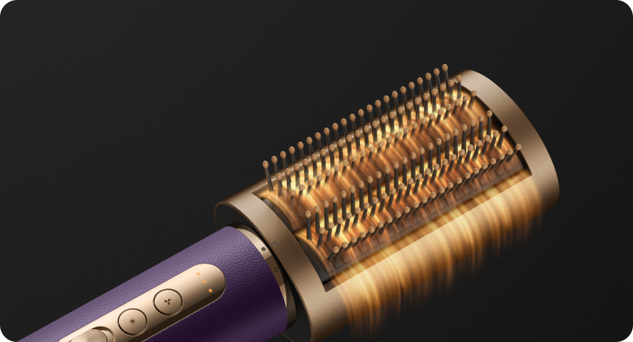 El cepillo alisador suave Dreame AirStyle Pro 2 Morado desenreda y pule el cabello con suavidad para un aspecto sano y liso.