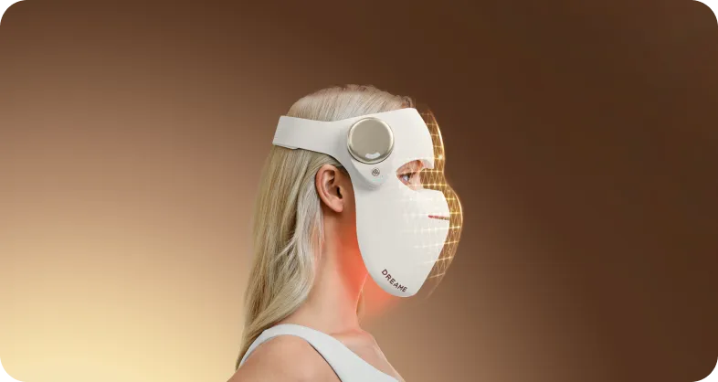 Dreame Chrona máscara fotónica antienvejecimiento con ajuste ergonómico tridimensional para un uso seguro y sin presión.