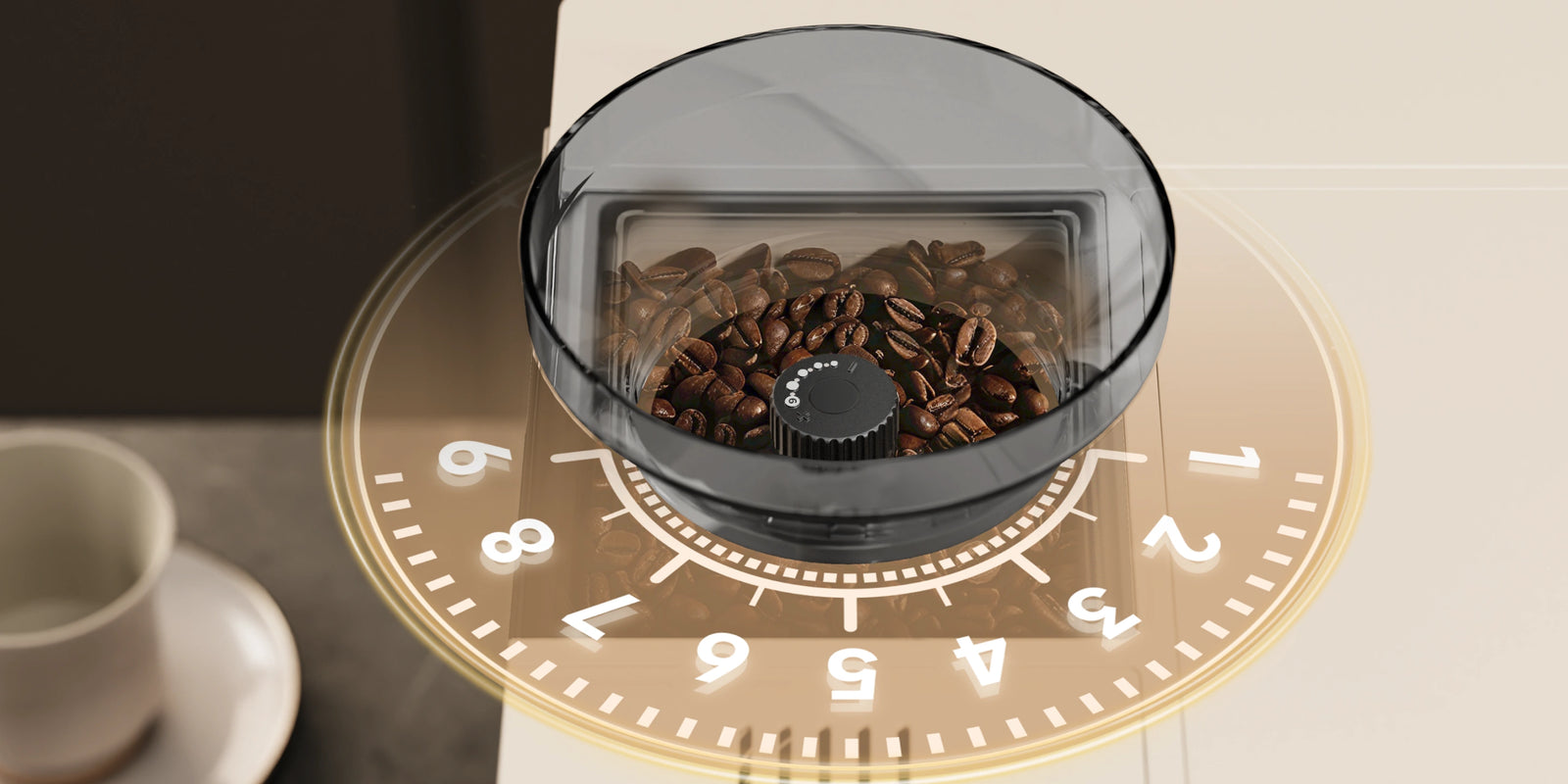 9 niveles de molienda con <br class="coffeemas_c-pc-hide">dosificación precisa*