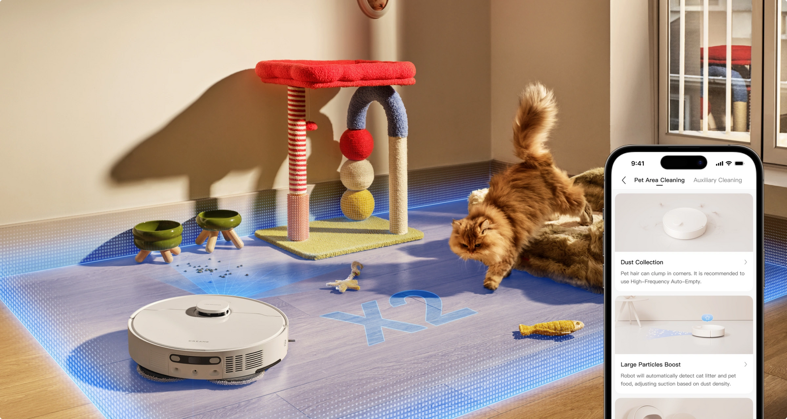 Personalización de la limpieza de zonas de mascotas