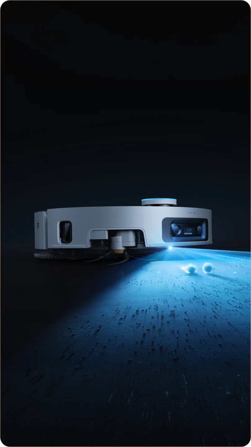 Dreame X60 Pro Ultra Complete con AI OmniSight System 3.0 revela suciedad oculta para una limpieza profunda impecable.