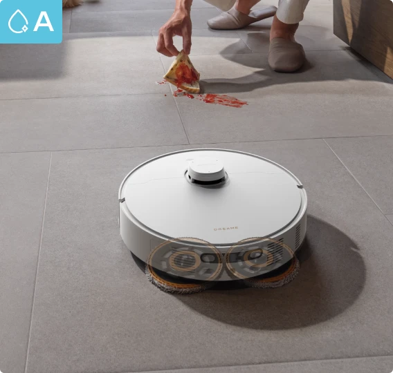 Solución de limpieza de suelos del robot aspirador Dreame Matrix10 Pro Blanco, elimina la suciedad diaria sin dejar residuos pegajosos.