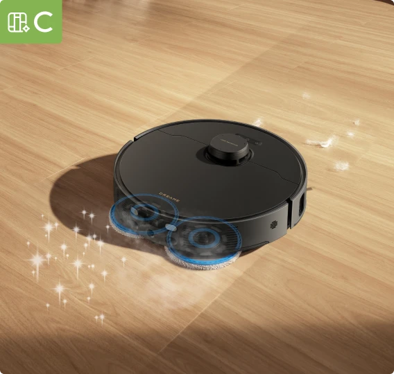 Solución para suelos de madera del robot aspirador Dreame Matrix10 Pro Negro, restaura el brillo natural y protege de arañazos.