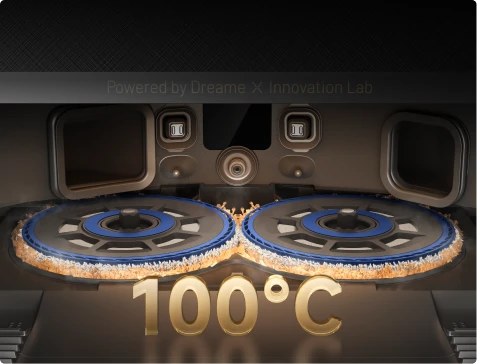 Autolimpieza ThermoHub a 100 °C del robot aspirador Dreame Matrix10 Pro Negro, reduce bacterias y malos olores.