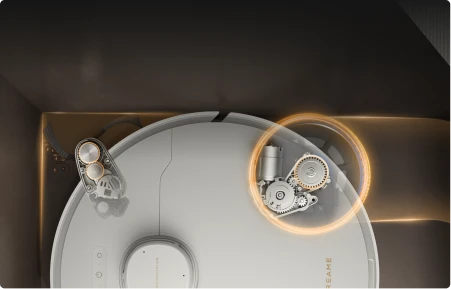 Tecnología de doble brazo flexible del robot aspirador Dreame Matrix10 Pro Blanco, alcanza bordes y esquinas con precisión.