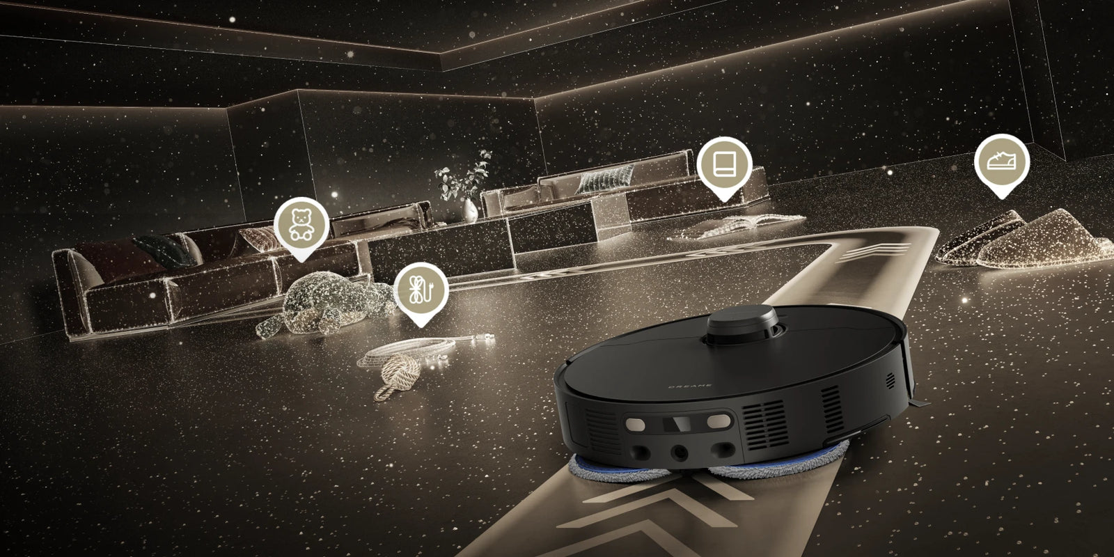 Robot aspirador Dreame Matrix10 Pro con IA RGB y luz estructurada 3D, detecta más de 280 tipos de objetos e identifica el 100 % de los cables.
