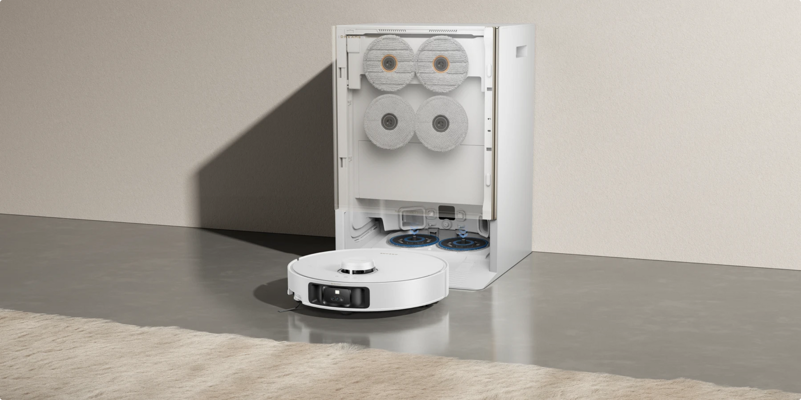 Robot aspirador Dreame Matrix10 Pro con 5 estrategias inteligentes para alfombras, retirada, elevación, cruce, esquivado y limpieza intensiva.
