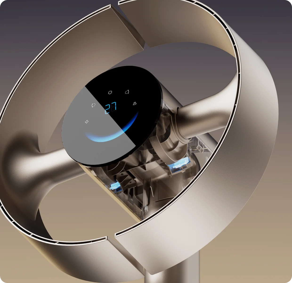 Los sensores ópticos de alta sensibilidad del Dreame MF10 Ventilador sin aspas mantienen las dos alas perfectamente sincronizadas para un flujo estable y continuo.