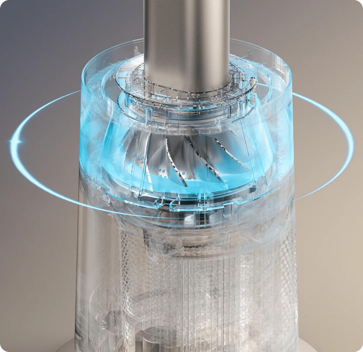 El motor paso a paso de alta calidad del Dreame MF10 Ventilador sin aspas garantiza oscilaciones precisas y estables para una distribución de aire uniformemente duradera.