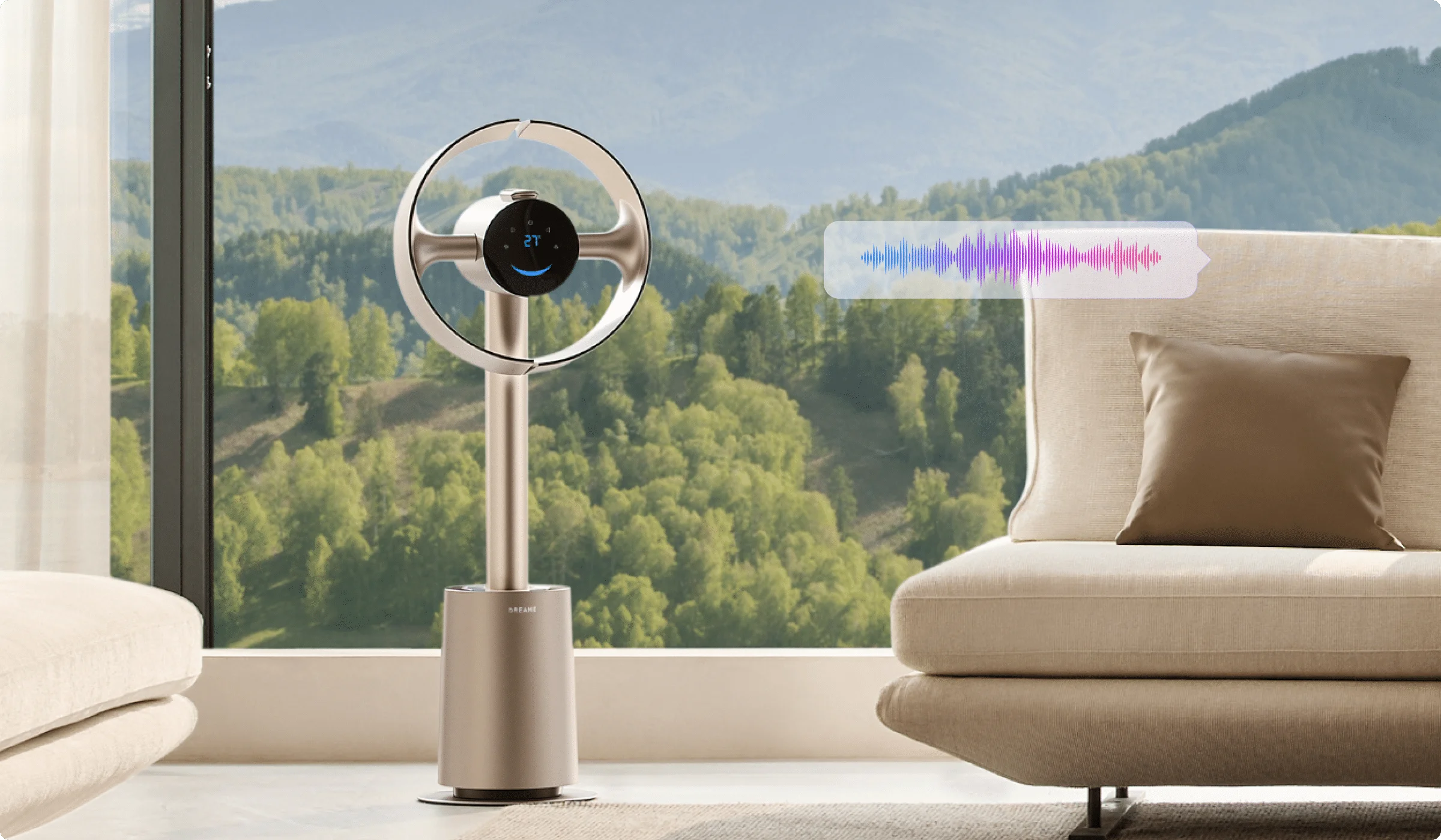 Dreame MF10 Ventilador sin aspas con control por voz compatible con Google Home y Amazon Alexa en el hogar inteligente.
