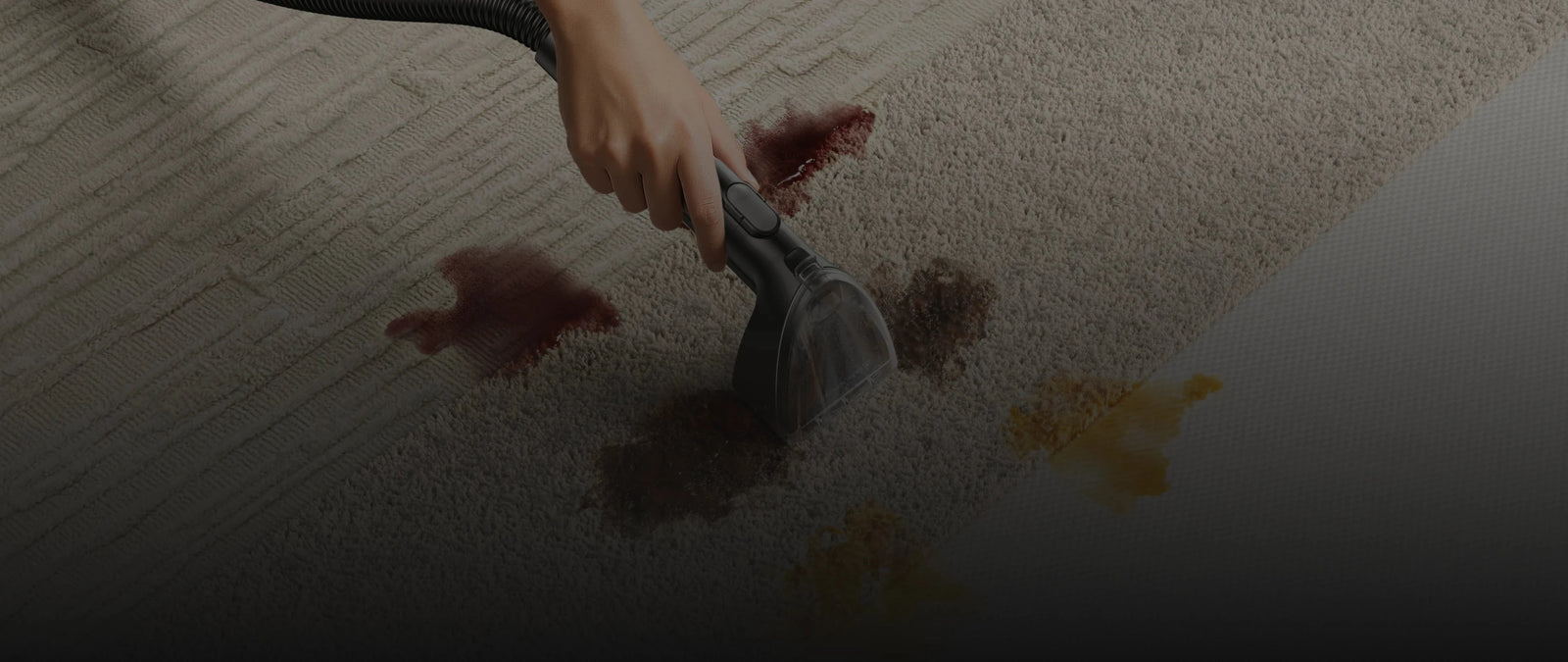 Dreame N20 Steam Negro limpia las manchas profundas en alfombras mediante un lavado eficaz con agua caliente o vapor