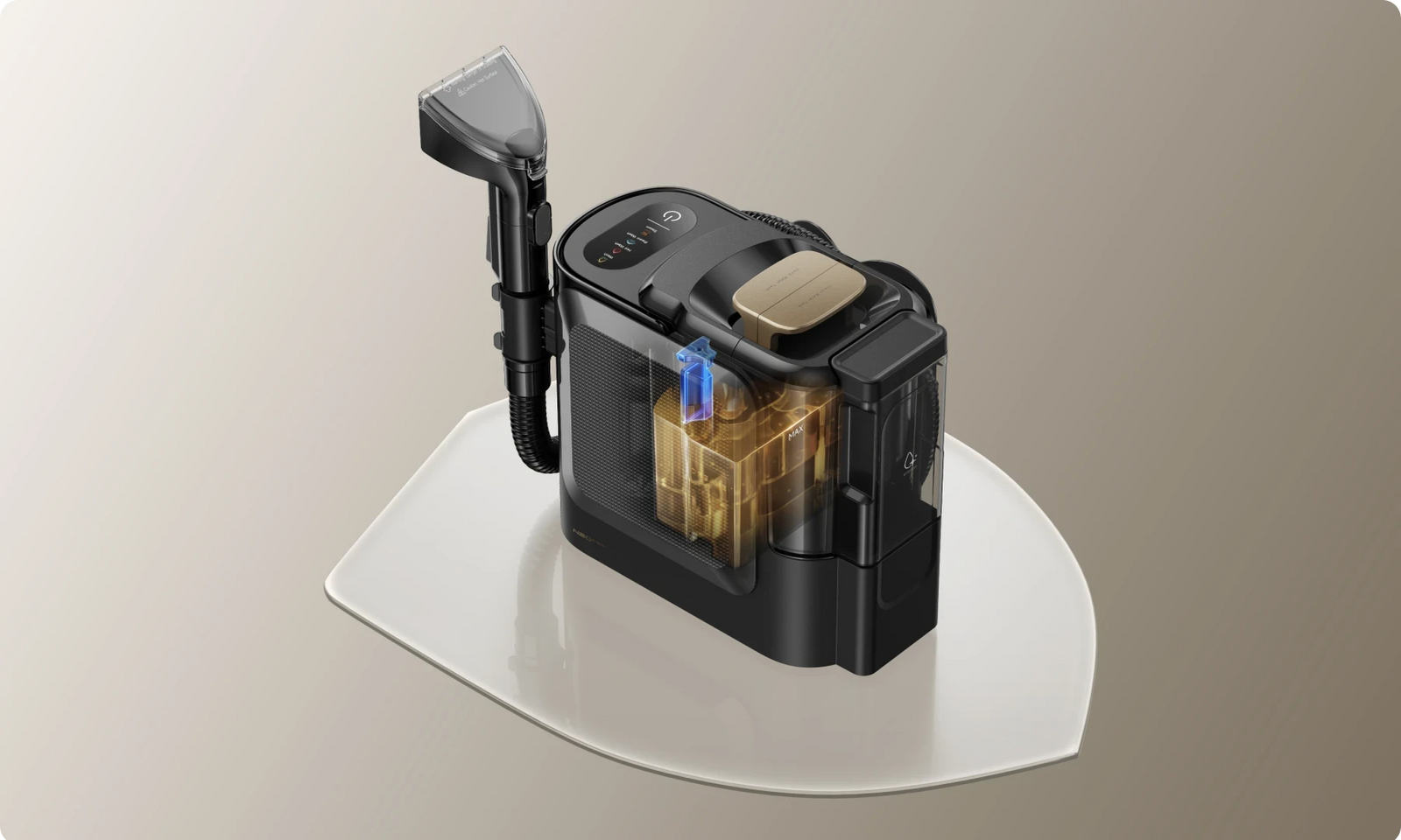 Dreame N20 Steam Negro se detiene automáticamente antes de que el depósito de agua sucia rebose para una limpieza más fresca y fácil.