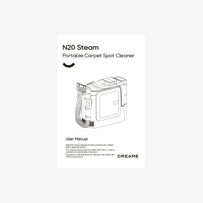 Dreame N20 Steam Negro se suministra con un manual de usuario que detalla las funciones de lavado higiénico