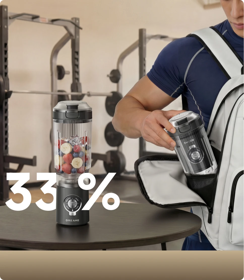 Dreame Portable Blender diseño Twist & Go un 33% más compacto para llevar en la mochila del gimnasio