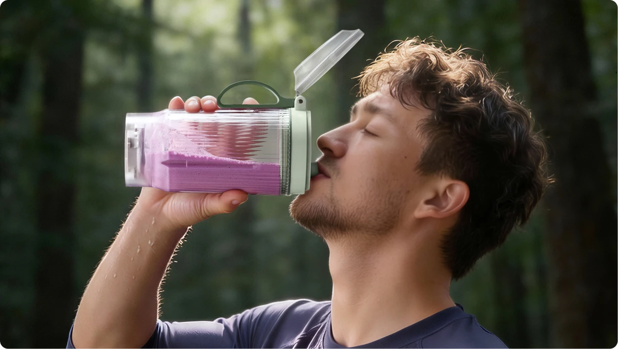 Tapa hermética Dreame Portable Blender para beber directamente sin goteos ni necesidad de trasvasar