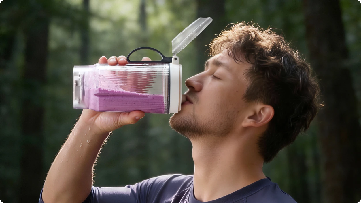 Tapa hermética Dreame Portable Blender para beber directamente sin goteos ni necesidad de trasvasar