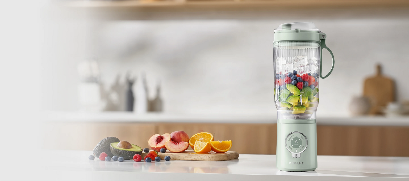 Marca Dreame Portable Blender con presencia global y diseño compacto fácil de guardar en la cocina