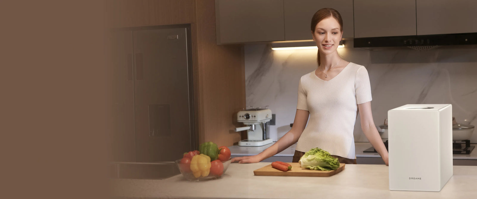 El triturador de basura Dreame SF25 WiFi reduce eficazmente los olores y los residuos en la cocina del día a día.