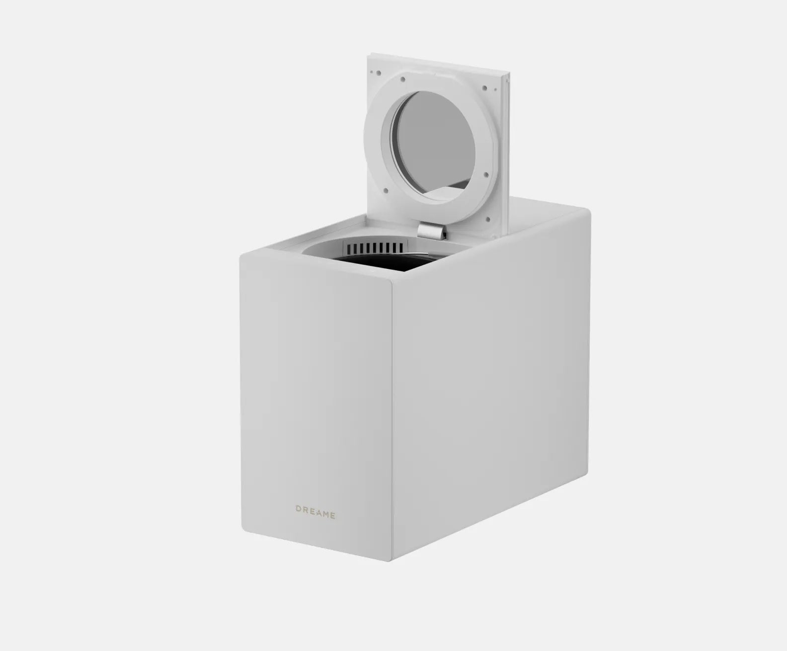 El cuerpo principal del Dreame SF25 WiFi con la tapa abierta muestra la ventana de luz y la cámara de secado interior.