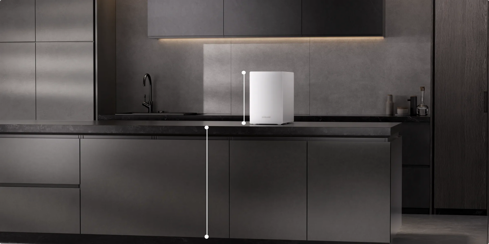 Con una altura de 30,5 cm el Dreame SF25 WiFi se adapta a la mayoría de las encimeras de 89 cm, lo que permite un uso ergonómico sin necesidad de agacharse.
