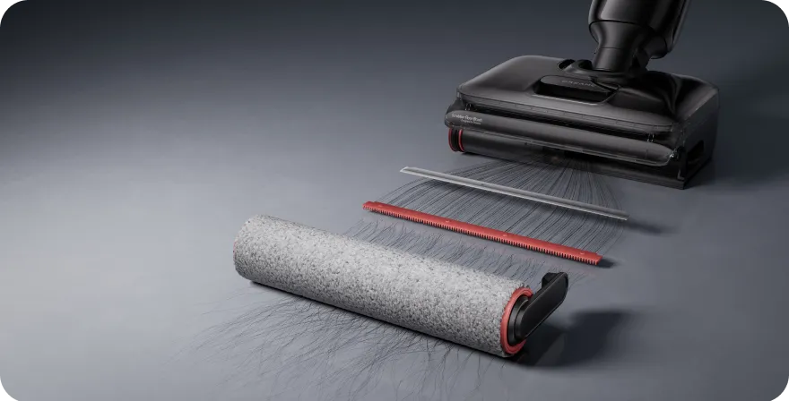 Dreame T12 Pro utiliza un sistema de doble raspador para un cepillo siempre limpio