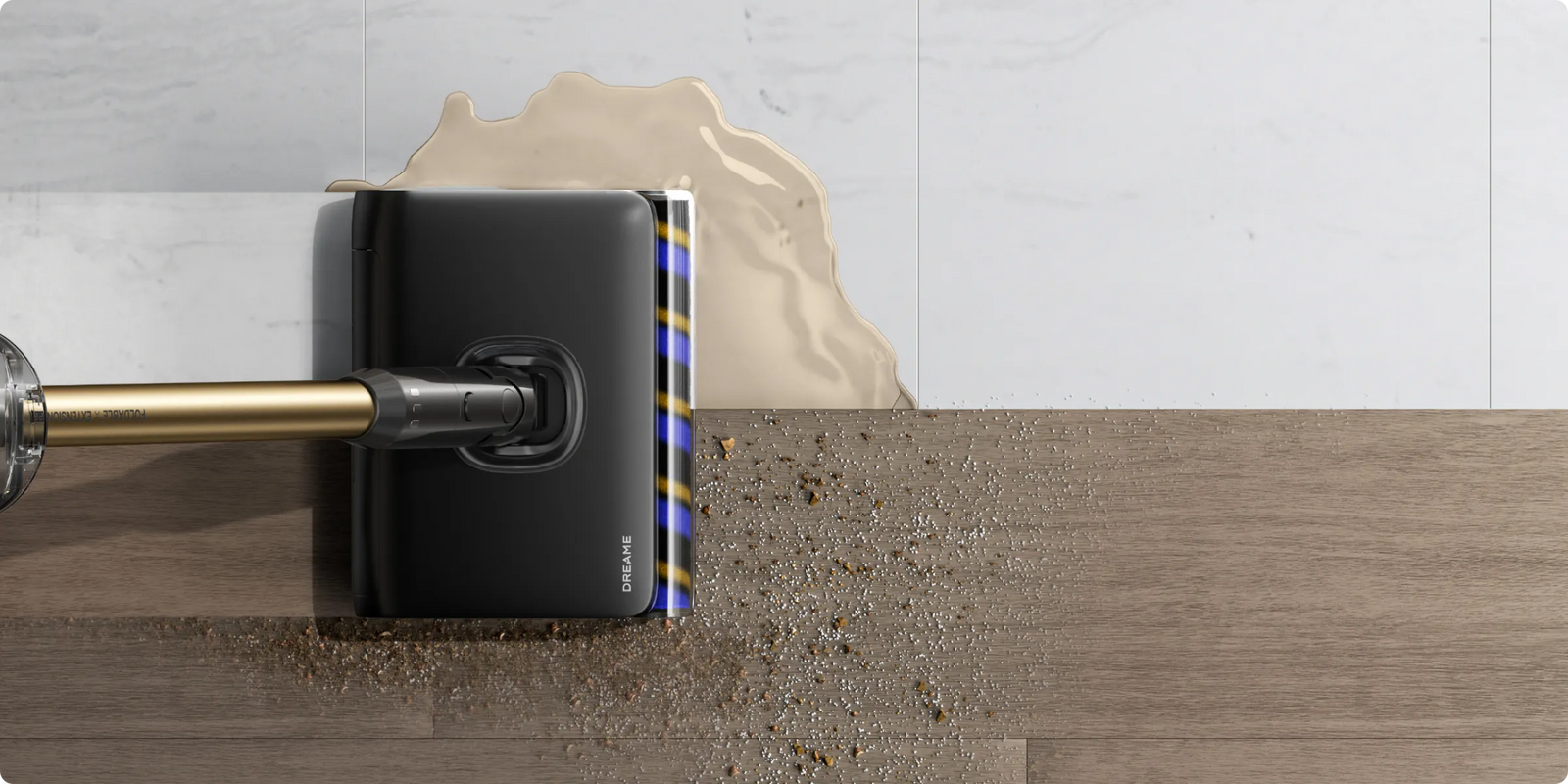Diseño adaptativo de dos modos Dreame   Z30 Pro Aqua-A con succión dedicada y fregado integrado para suelos.